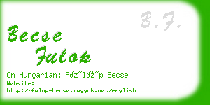 becse fulop business card